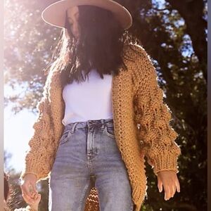 Anthropologie En Elly Bubble Knit Cardigan Size M